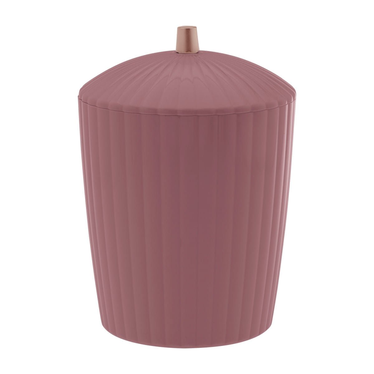 Lixeira Redonda Linha Canelatta Rosa e Rose Gold - 7 Litros - Ela Decora
