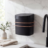Suporte Com Lixeira Ventosa Preta e Rose Gold 2,5 Litros