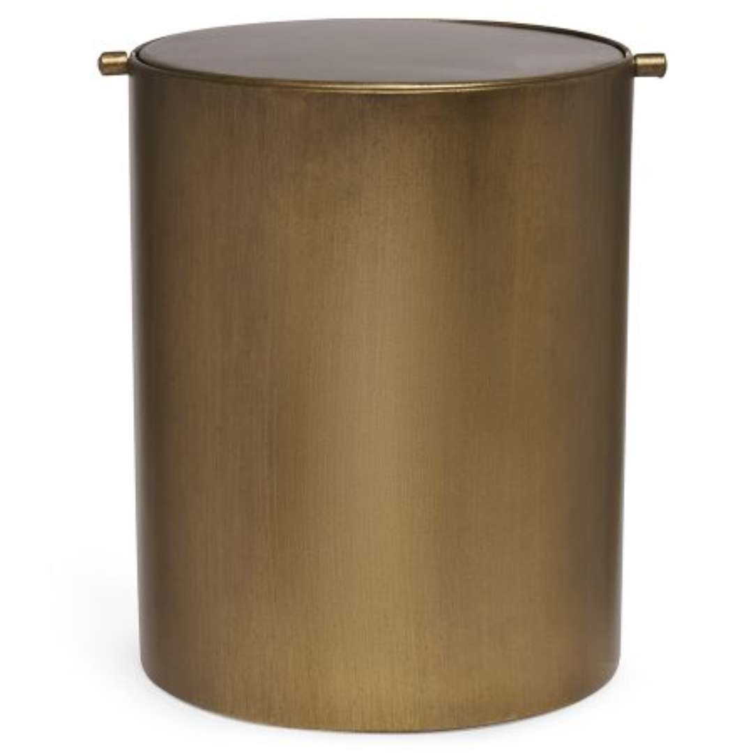 Lixeira Basculante em Metal Dourado Fosco 25cm