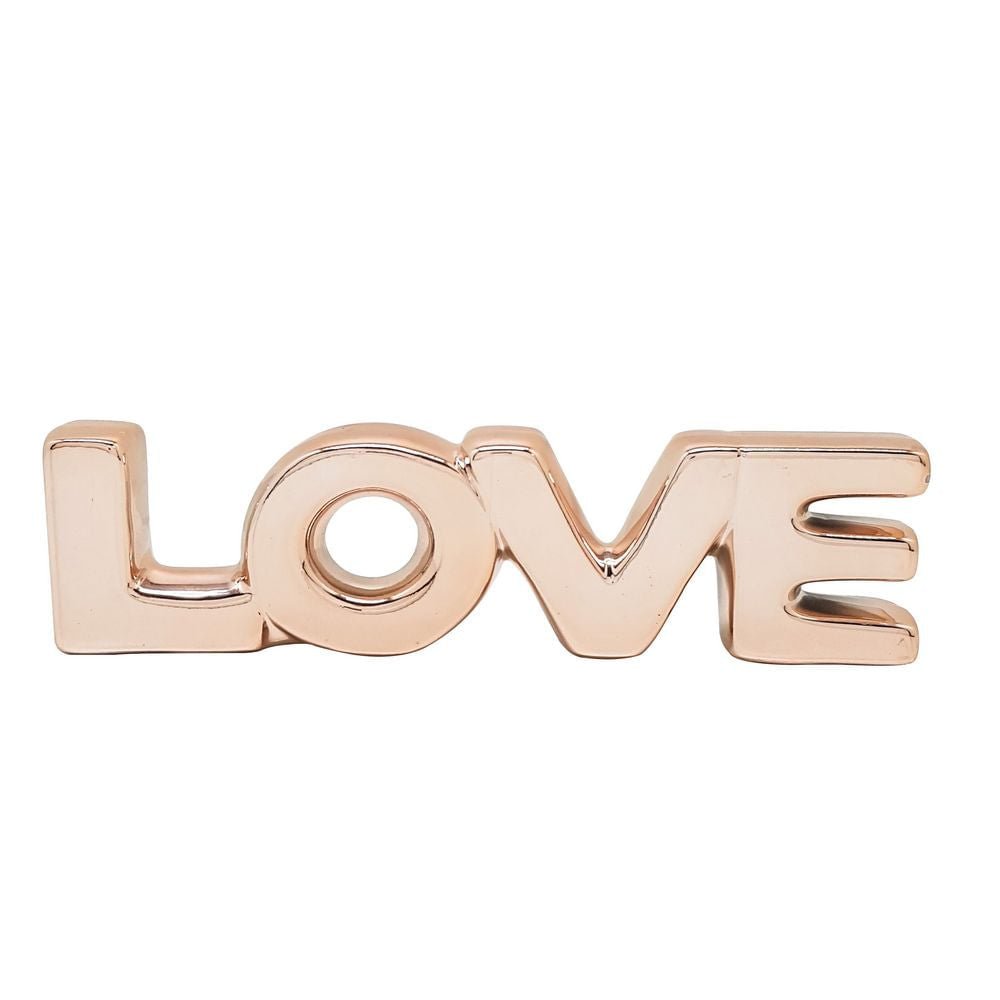 Love em Porcelana Rose Gold 21cm - Ela Decora