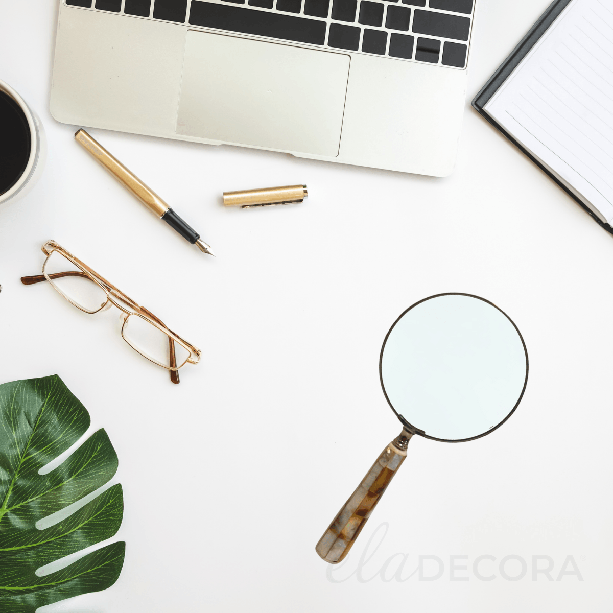 Lupa de Aumento em Madre Perola Cromado 22cm x 10cm - Ela Decora