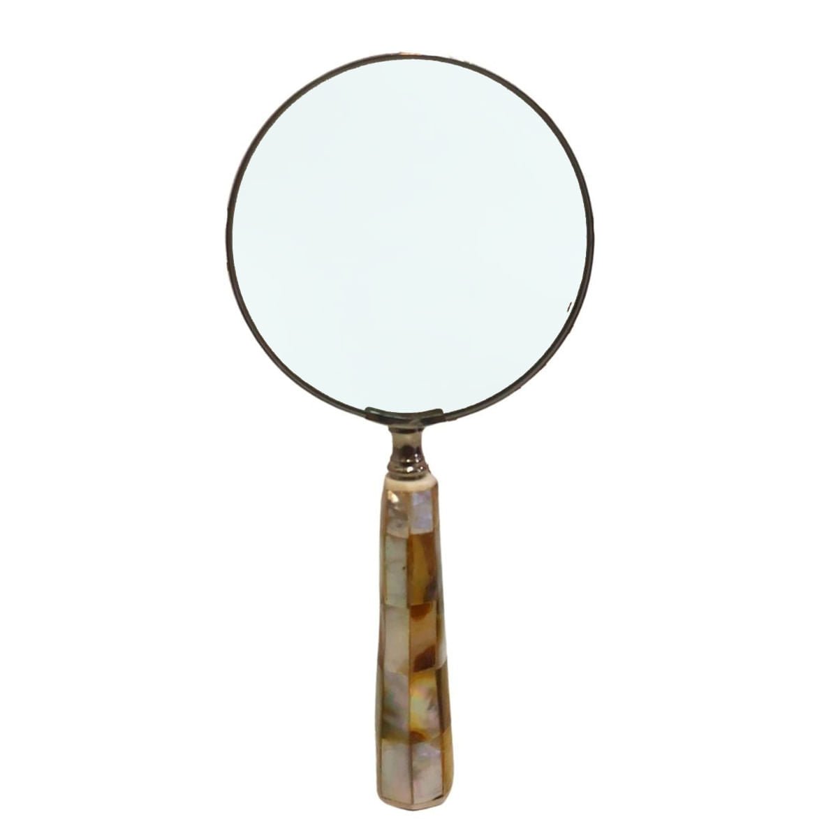 Lupa de Aumento em Madre Perola Cromado 22cm x 10cm - Ela Decora