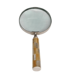 Lupa de Aumento em Madre Perola Cromado 22cm x 10cm - Ela Decora
