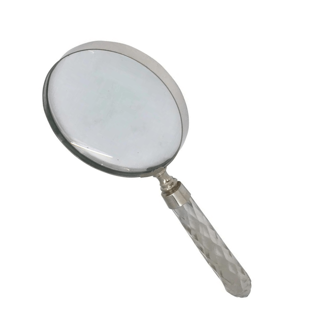 Lupa de Aumento em Vidro Transparente 22,5cm - Ela Decora