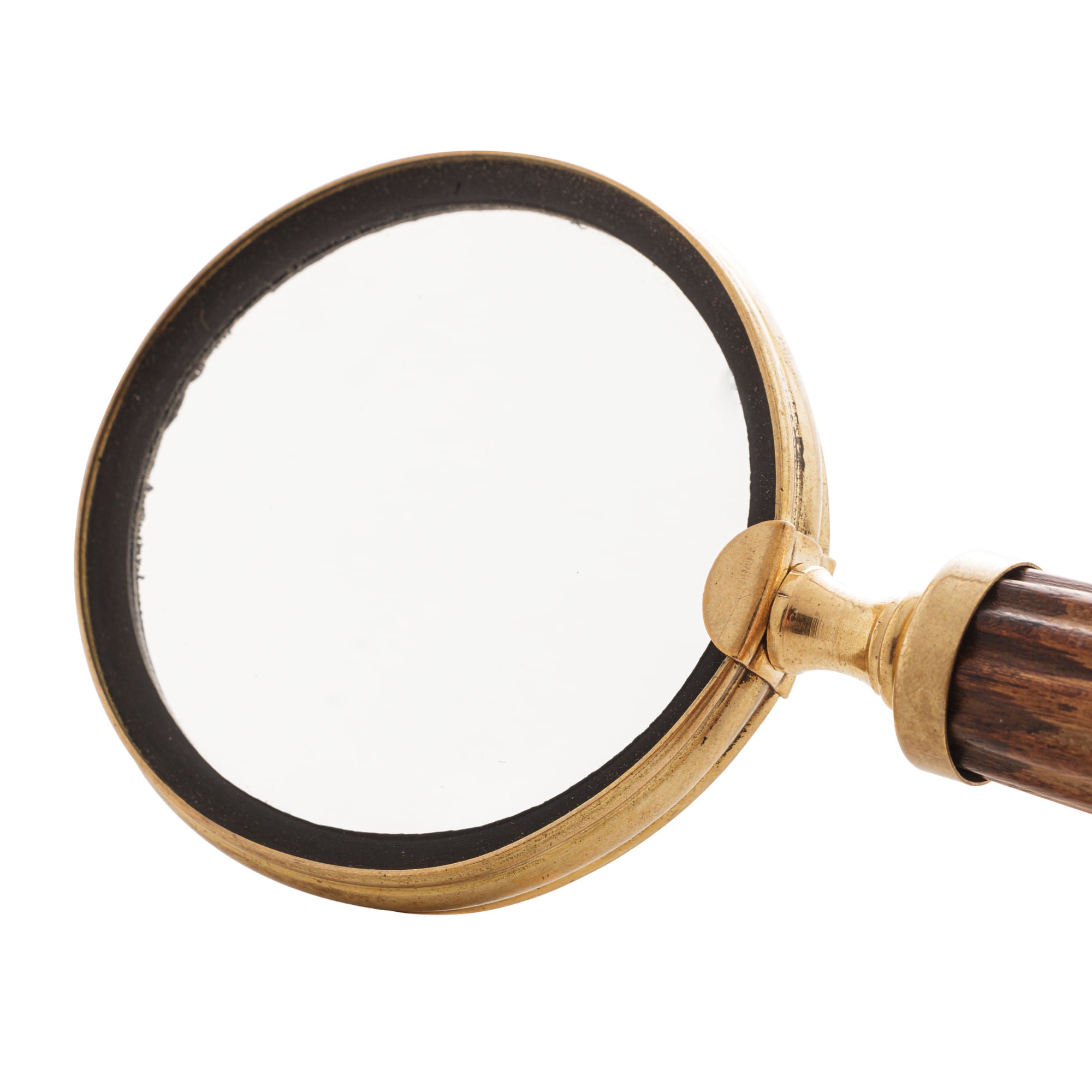 Lupa Decorativa Metal e Madeira Dourada 20cm - Ela Decora