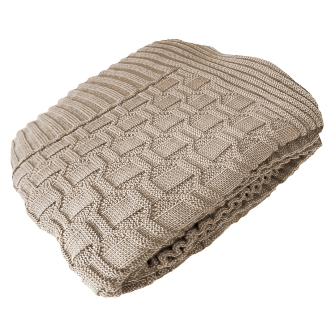 Manta de Tricot Diamond Natural 1,80m - Ela Decora