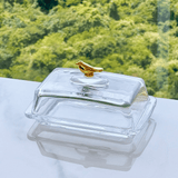 Manteigueira com Tampa de Cristal Ecológico Golden Bird 18cm