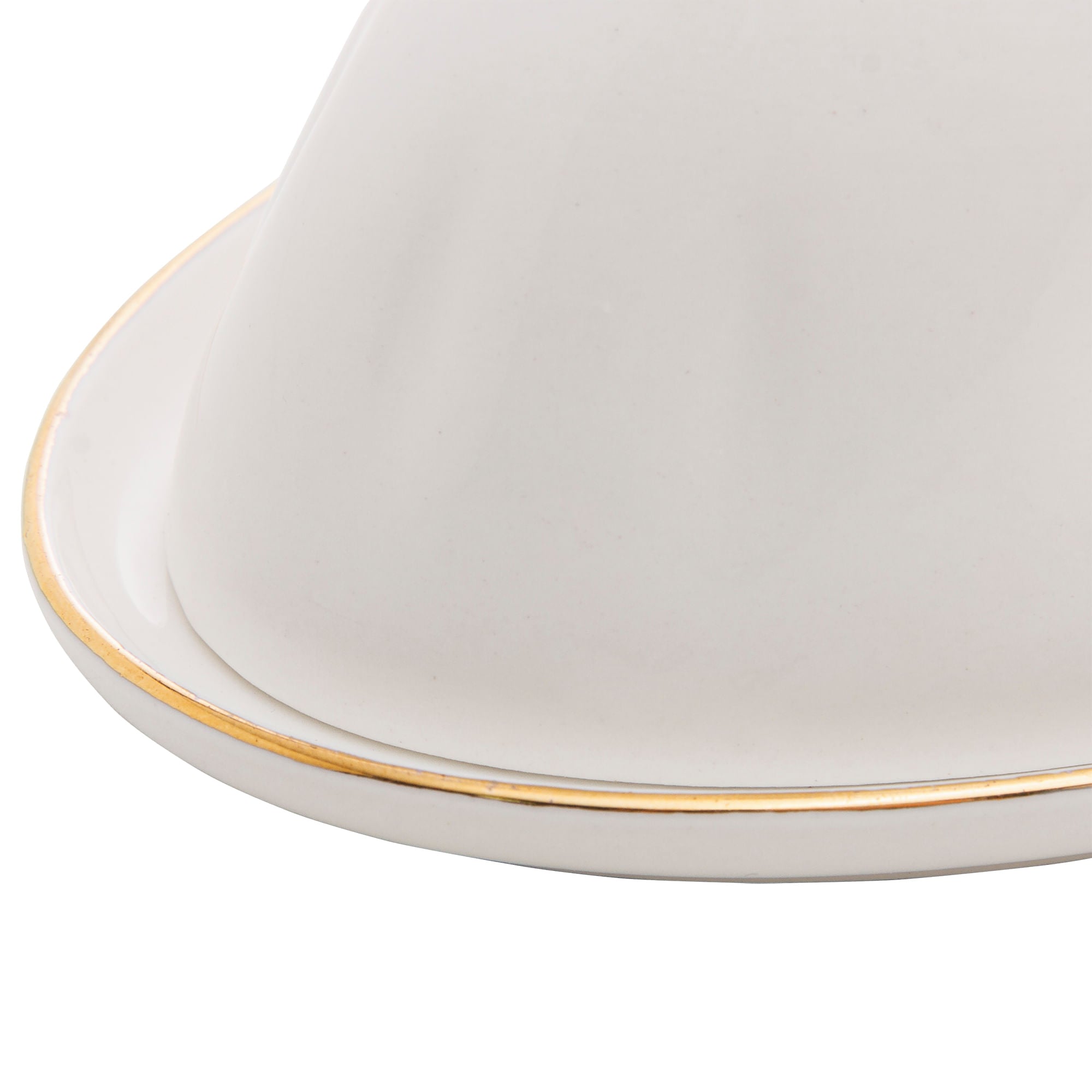 Manteigueira com Tampa em Porcelana Birds Branca 16cm - Ela Decora