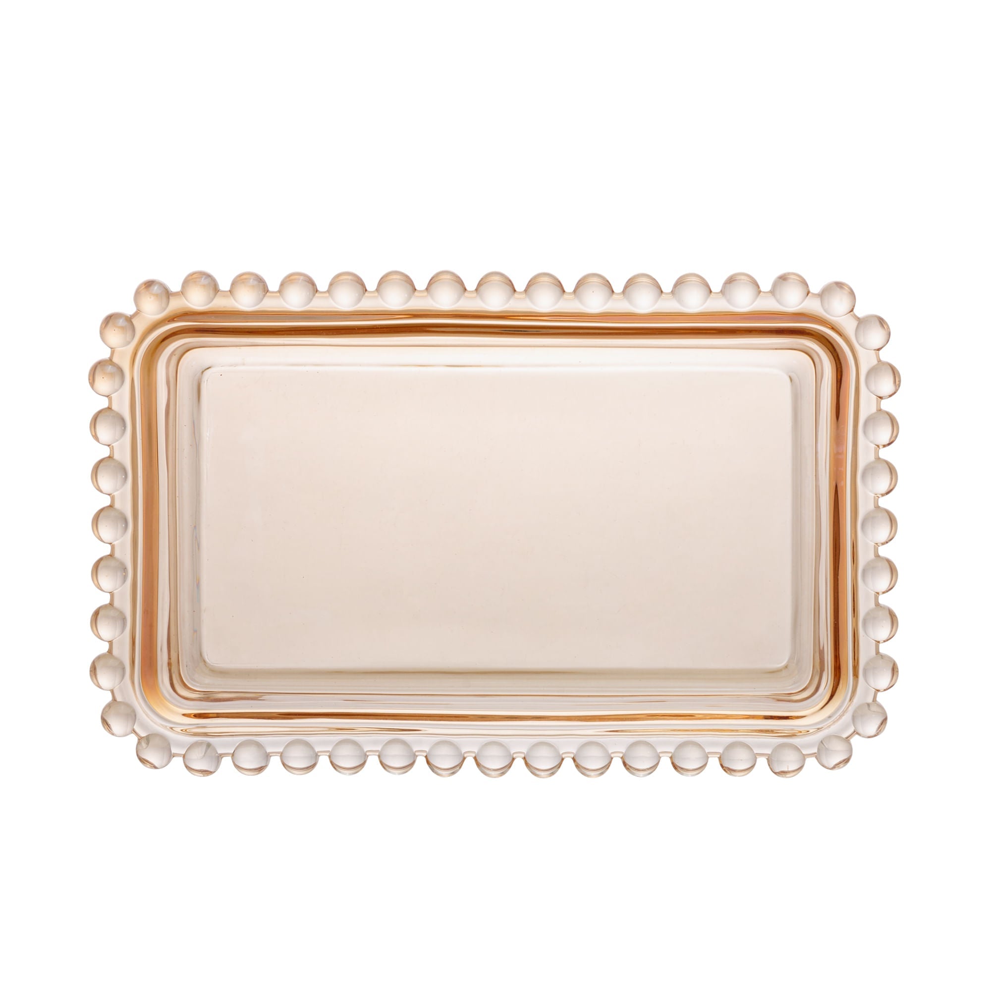 Manteigueira com Tampa Pearl Cristal de Chumbo Âmbar 17cm - Ela Decora