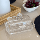 Manteigueira Cristal de Chumbo Pearl Bolinha - 14cm - Ela Decora