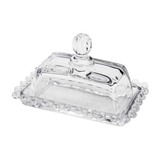 Manteigueira Cristal de Chumbo Pearl Bolinha - 14cm - Ela Decora