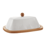 Manteigueira de Cerâmica Oasis Branca 21cm - Ela Decora