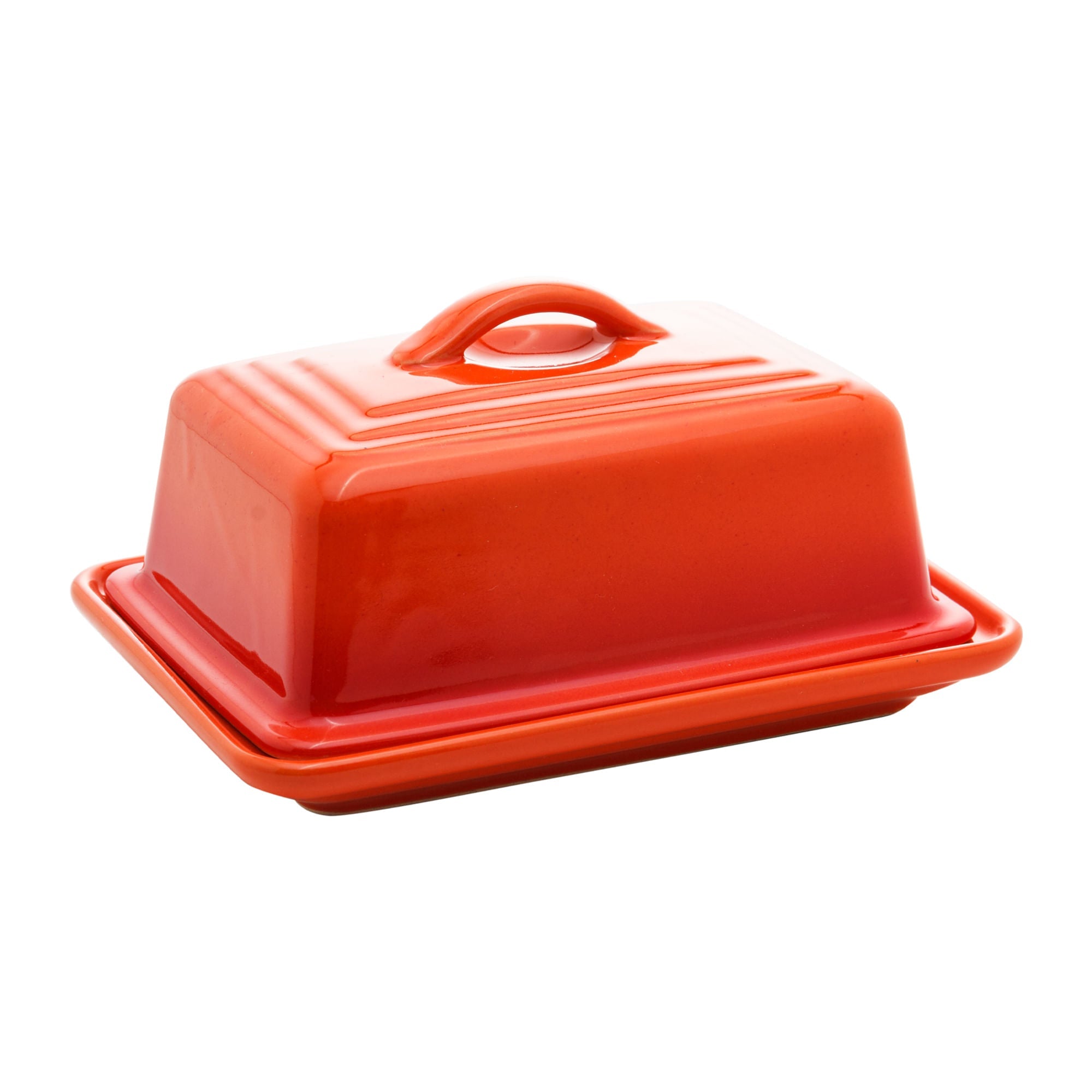 Manteigueira de Cerâmica Retrô Laranja 17cm - Ela Decora