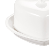 Manteigueira de Porcelana Heart Coração Branca 14cm - Ela Decora