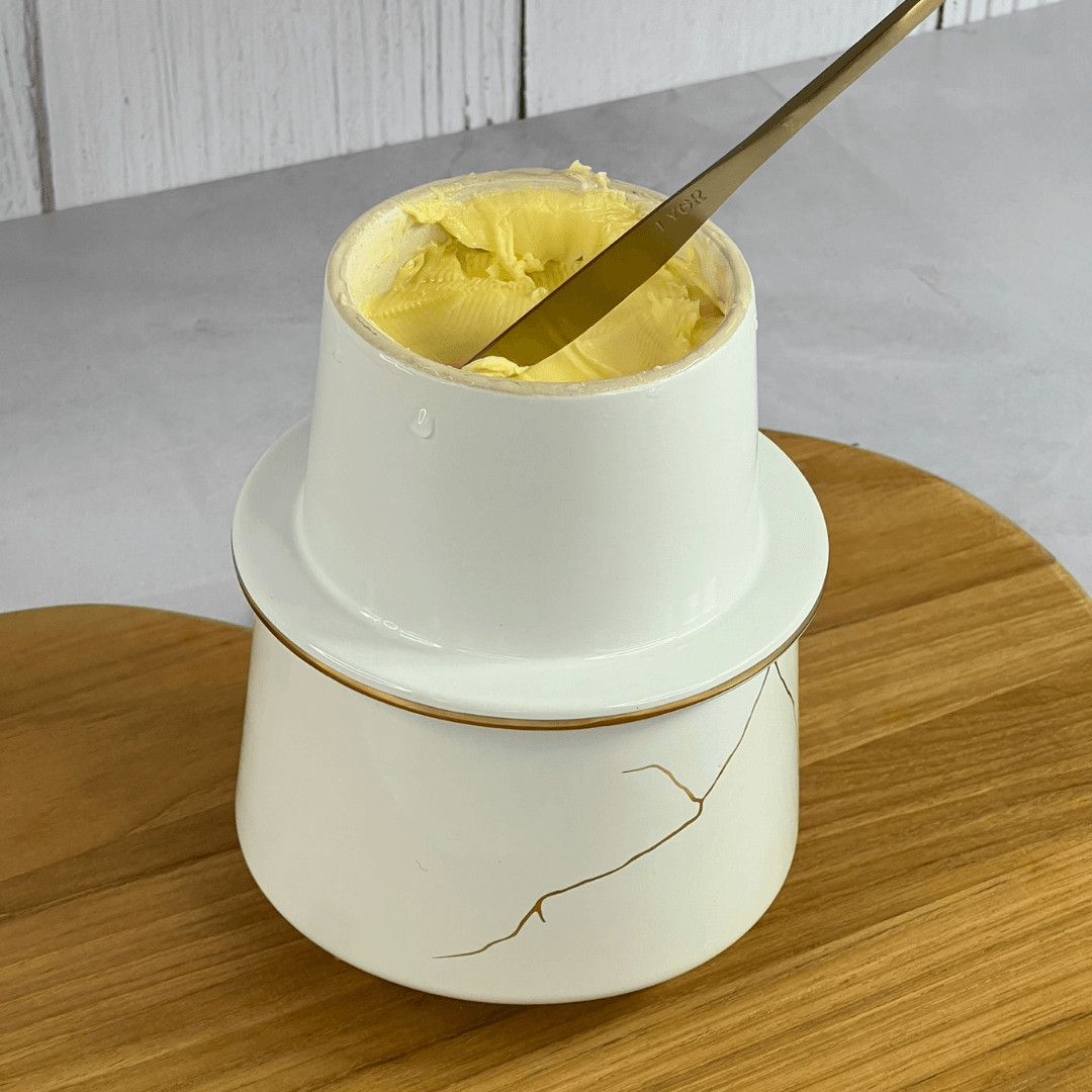 Manteigueira Francesa Brisa Branco 250g - Ela Decora