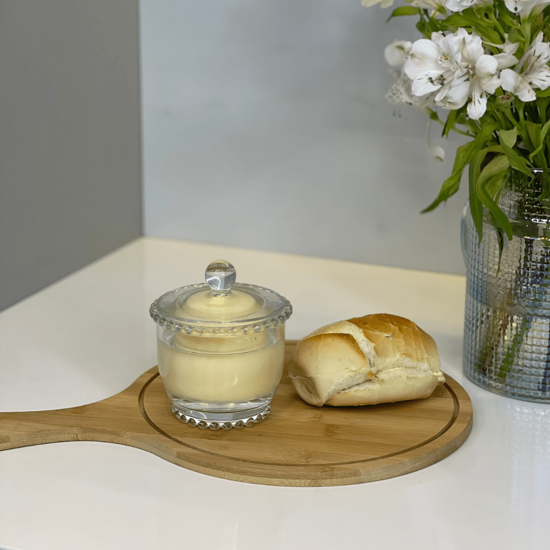 Manteigueira Francesa de Vidro com Tampa Pearl 155ml - Ela Decora