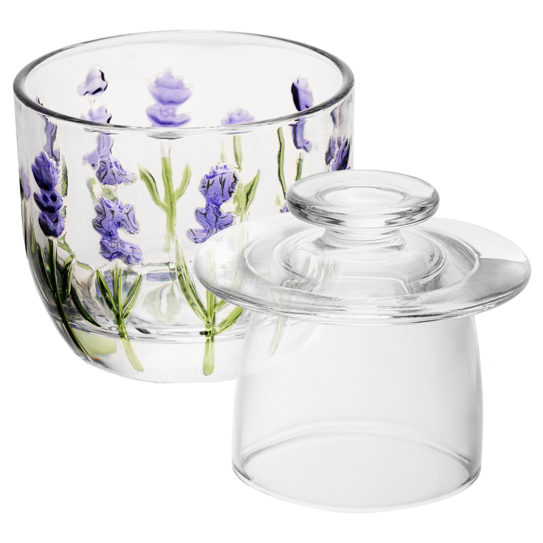 Manteigueira Francesa de Cristal Lavanda 9,5cm
