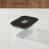 Pote de Vidro Hermético com Tampa Preta Fresh Lock 1,2L
