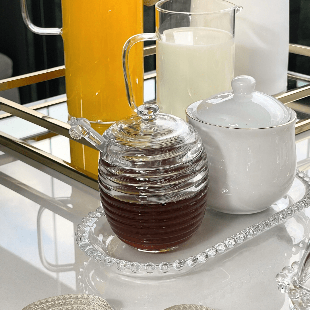Meleira Cristal de Chumbo Colmeia com Pegador 210ml - Ela Decora