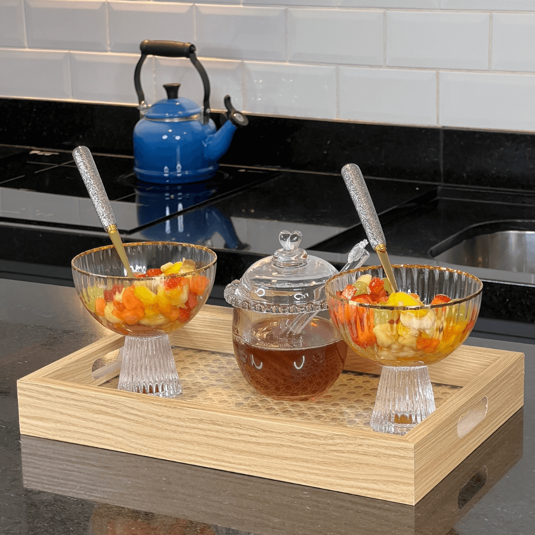 Meleira de Cristal Chumbo com Pegador e Detalhes em Formato de Coração - Ela Decora