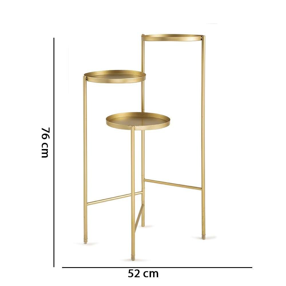 Mesa De Apoio Dourada 76 x 52 x 38 cm - Ela Decora