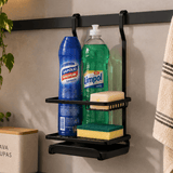 Suporte Porta Sabão, Detergente E Esponja Para Barra Preto Fosco Linha Black