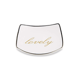 Mini Prato Cerâmica Quadrado Lovely - 10 cm - Ela Decora