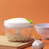 Mini Processador de Alimentos Manual 500ml Tampa Branca - Ela Decora