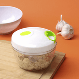 Mini Processador de Alimentos Manual 500ml Tampa Branca - Ela Decora