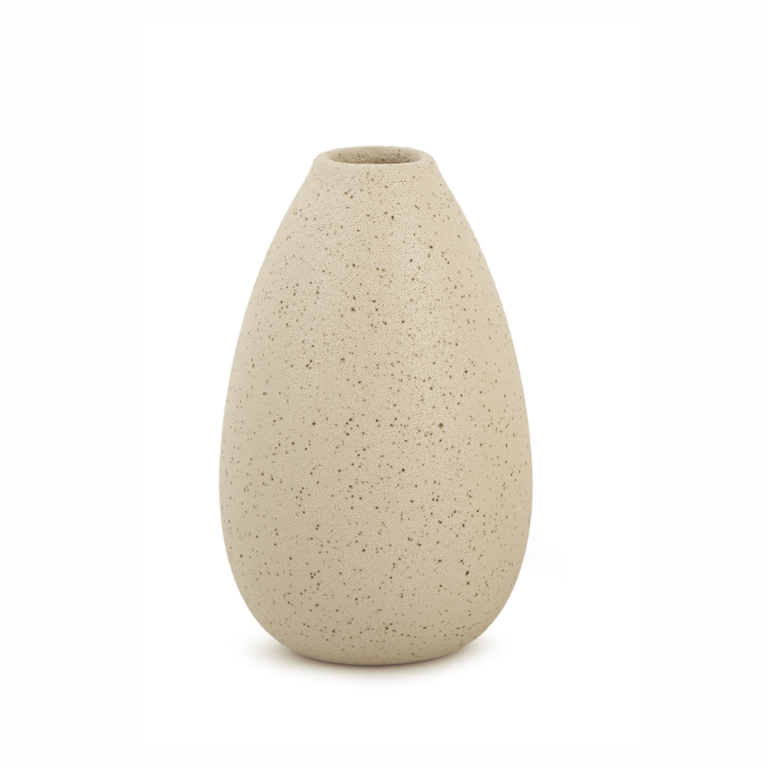 Mini Vaso em Cerâmica Bege 7,5cm Pequeno - Ela Decora