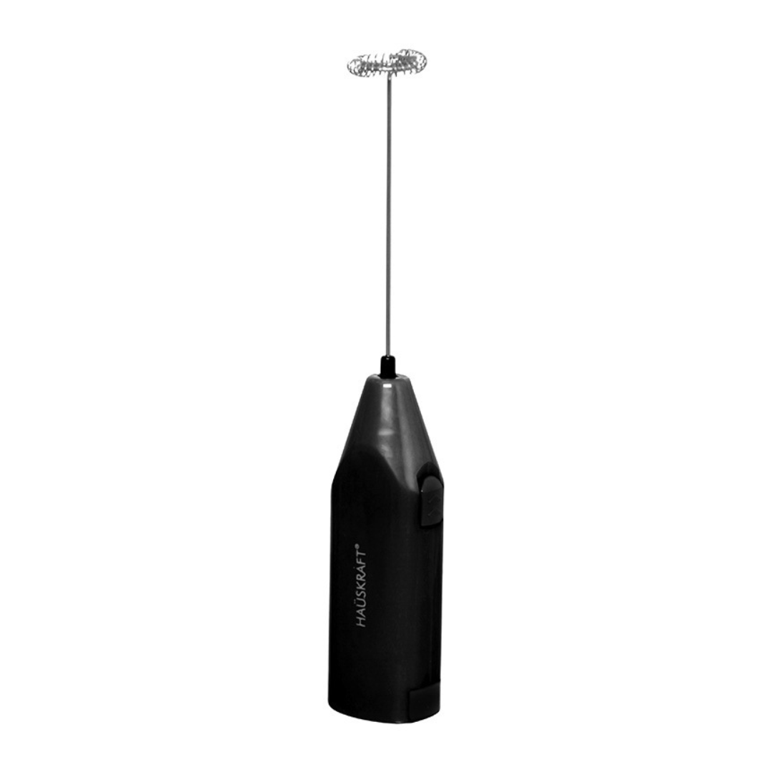 Mixer inox e plástico preto com haste giratória em destaque