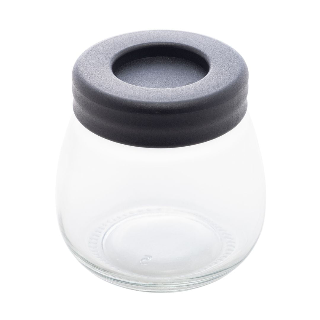 Moedor de Café Manual em Aço Inox com Pote de Vidro Preto 20cm - Ela Decora