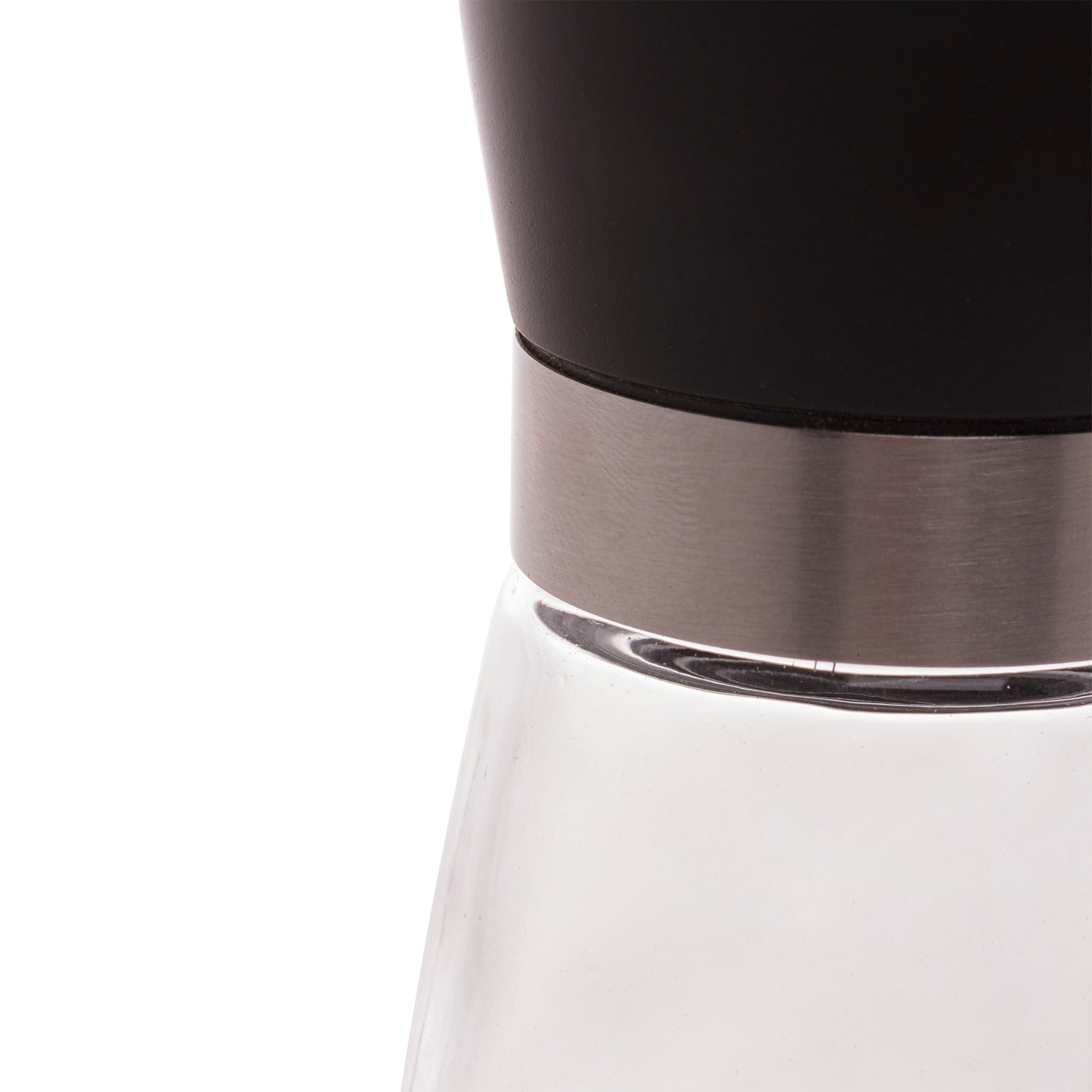 Moedor de Tempero em Vidro com Tampa Preta 170ml - Ela Decora