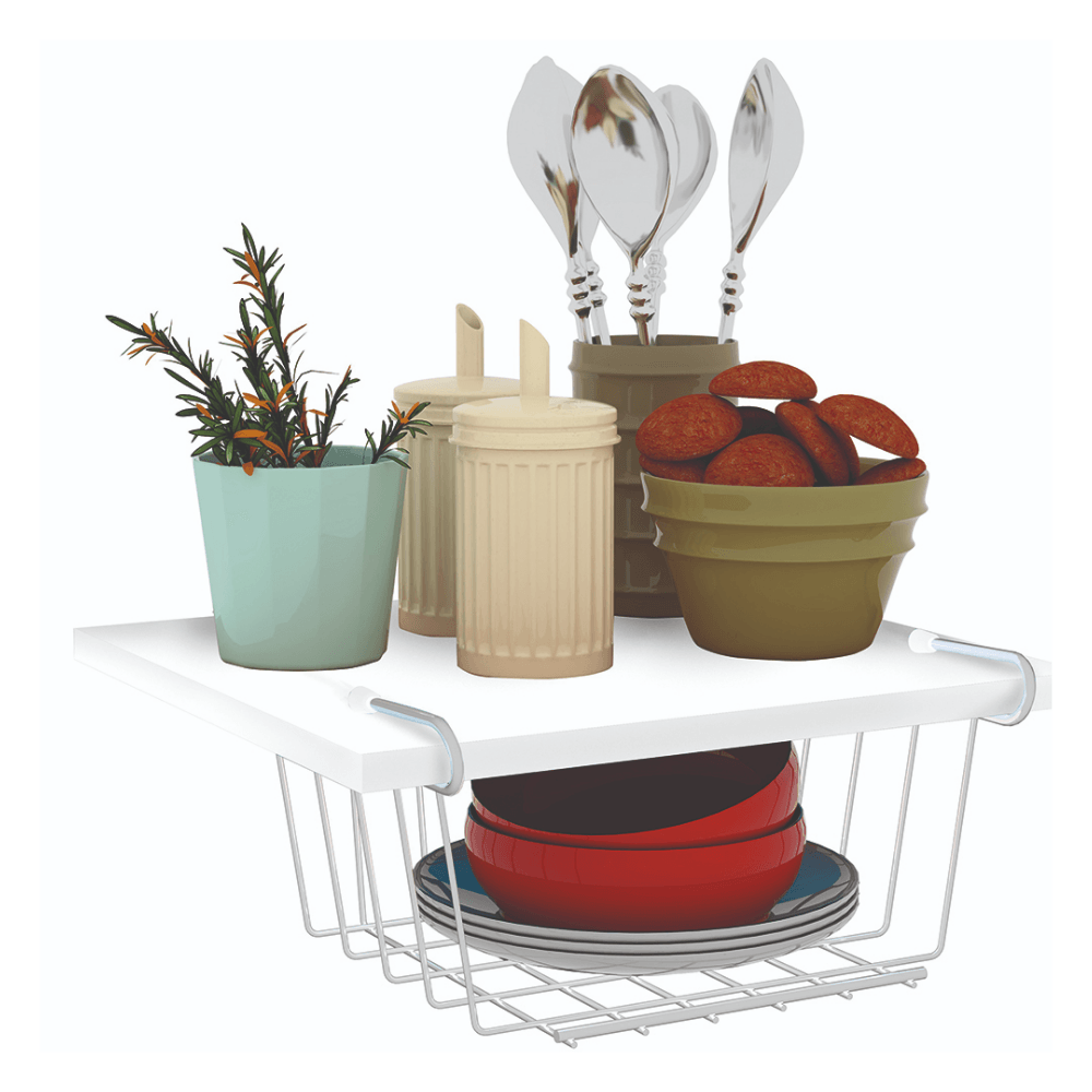 Organizador Armário Cesto Suspenso Pequeno - 25,5 cm - Ela Decora