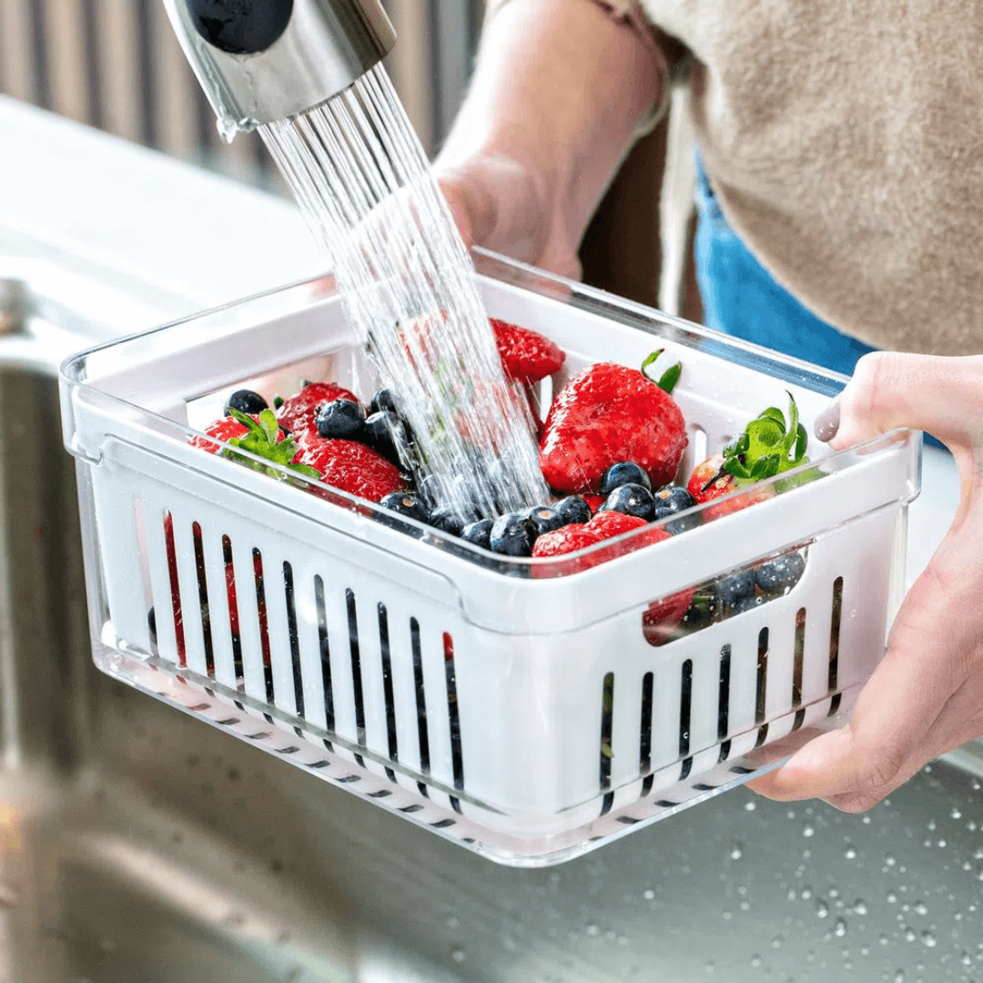 Organizador de Geladeira Clear Fresh com Cesto 2,2 Litros - Ela Decora