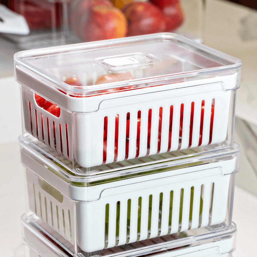 Organizador de Geladeira Clear Fresh com Cesto 2,2 Litros - Ela Decora
