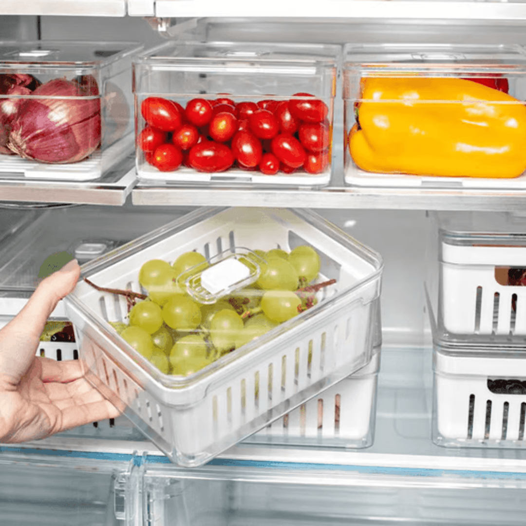 Organizador de Geladeira Clear Fresh com Cesto 2,2 Litros - Ela Decora