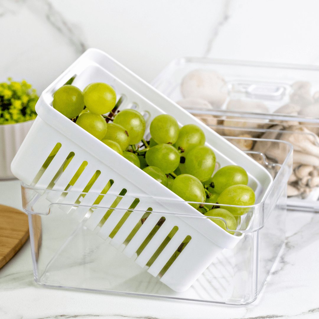 Organizador de Geladeira Clear Fresh com Cesto 2,2 Litros - Ela Decora