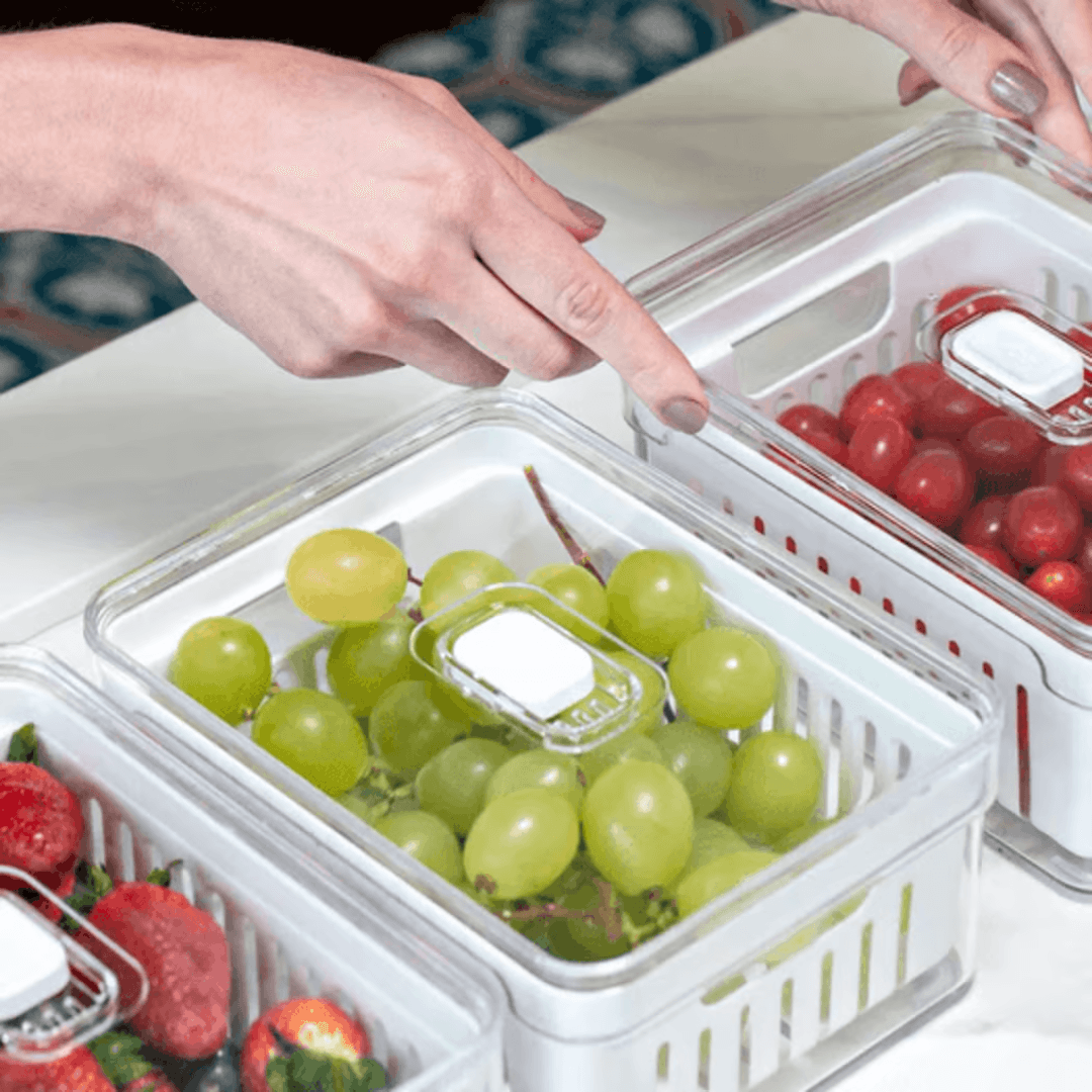 Organizador de Geladeira Clear Fresh com Cesto 2,2 Litros - Ela Decora