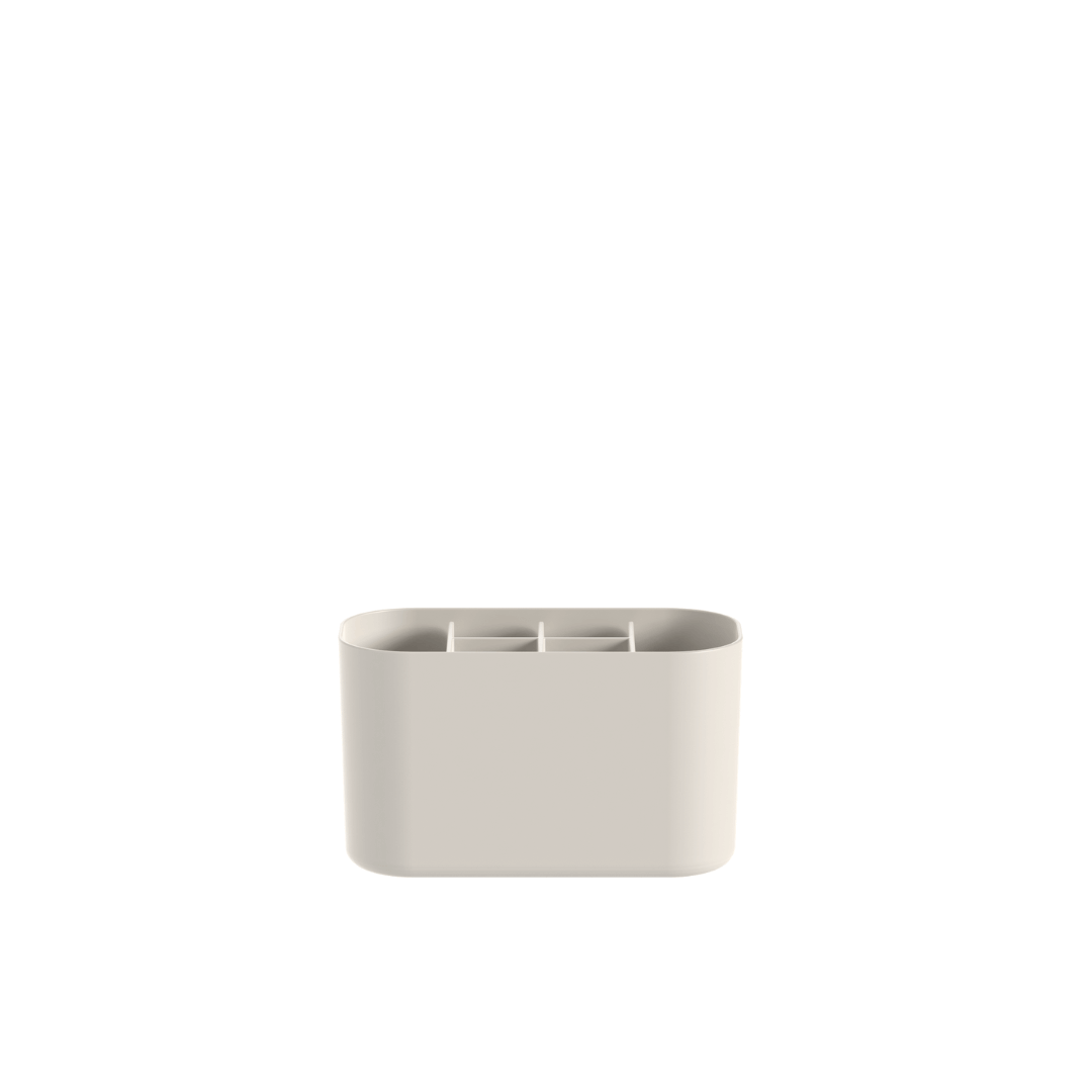 Organizador de Maquiagem com Divisórias Bold Bege 16,8cm - Ela Decora