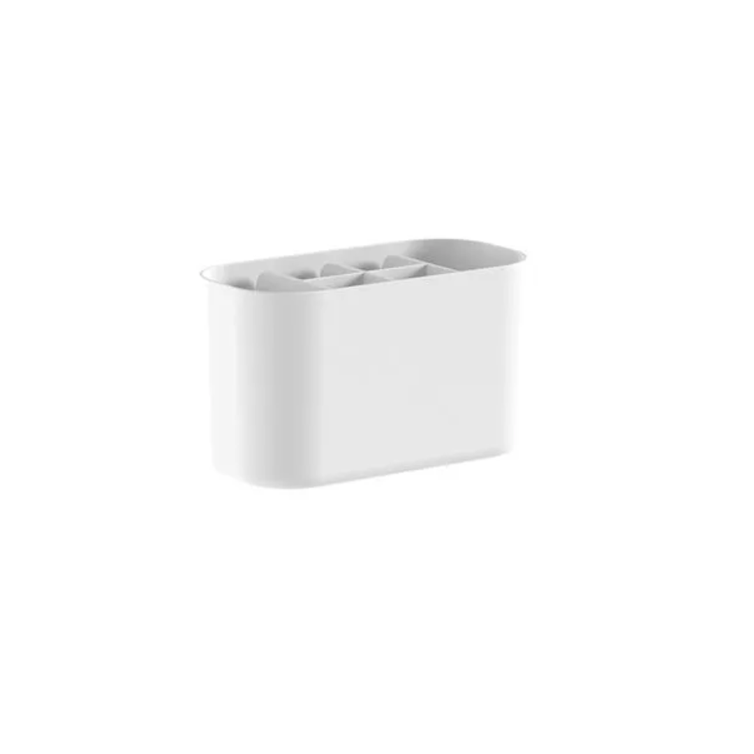 Organizador de Maquiagem com Divisórias Bold Branco 16,8cm - Ela Decora