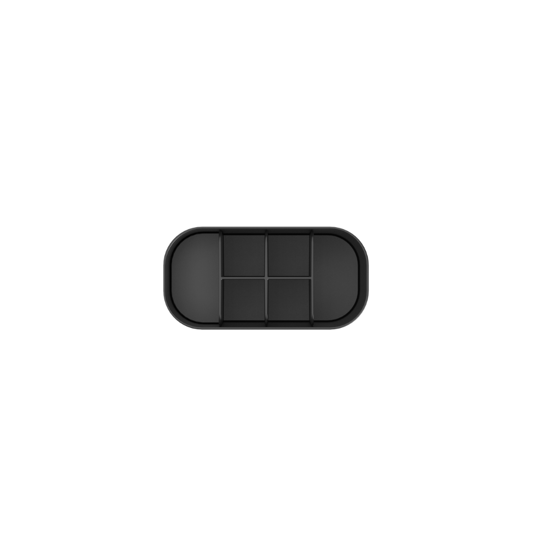 Organizador de Maquiagem com Divisórias Bold Preto 16,8cm - Ela Decora