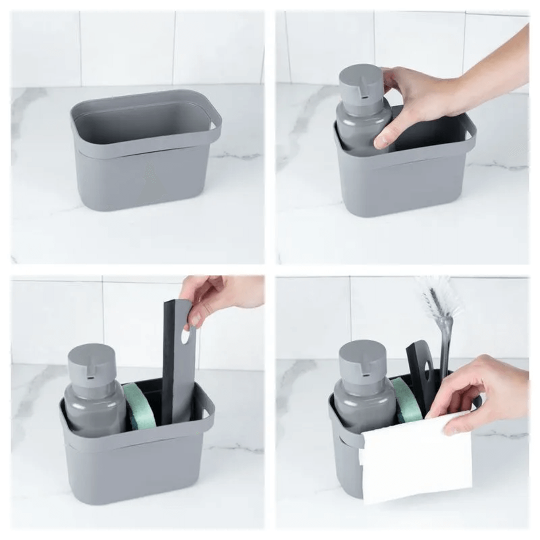 Organizador de Pia Porta Detergente Trium Max Azul Glacial Fechado - Ela Decora