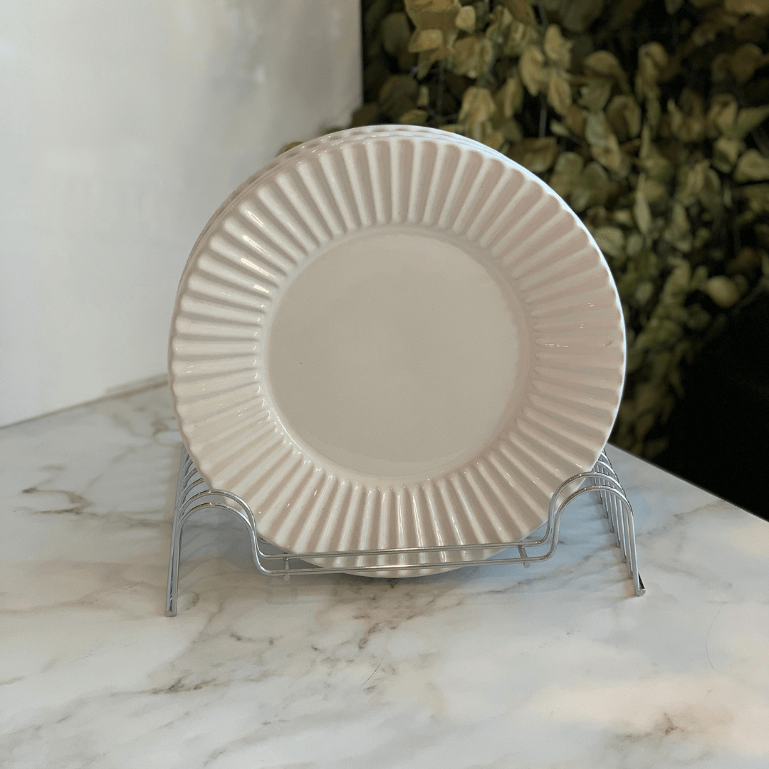 Organizador de Pratos 12 Posições 21,5cm Cromado - Ela Decora