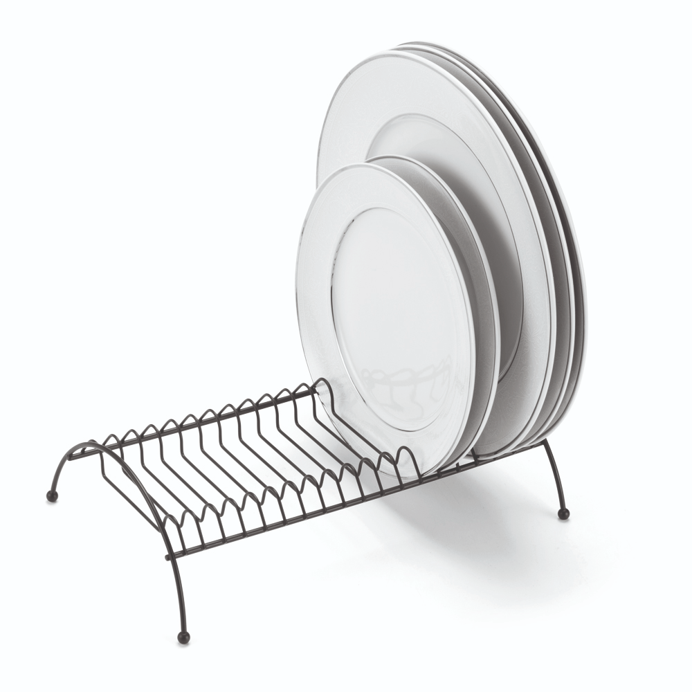 Organizador De Pratos Para Armário e Pia Preto Linha Black - Ela Decora