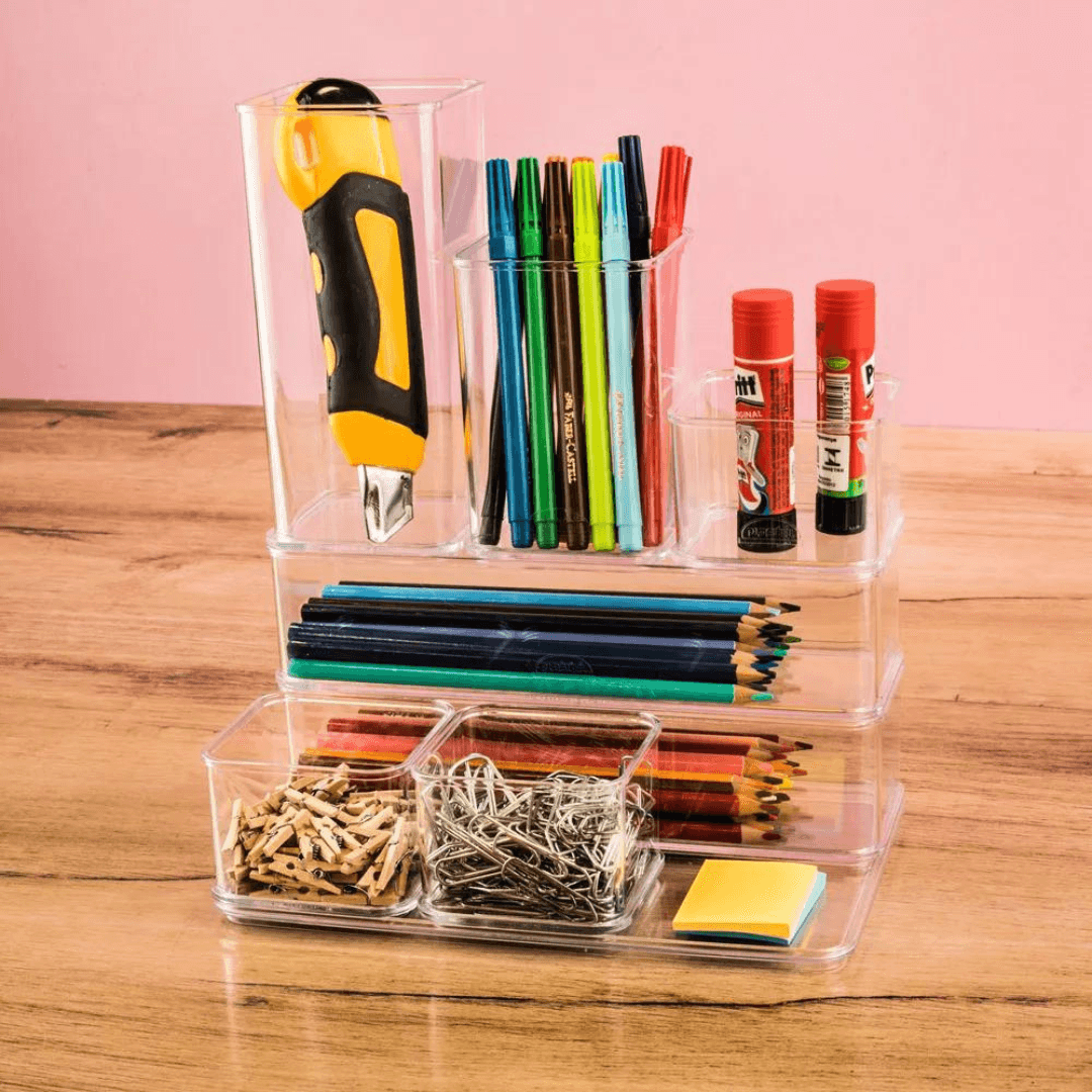 Organizador Encaixa Retangular Transparente 21,9cm - Ela Decora