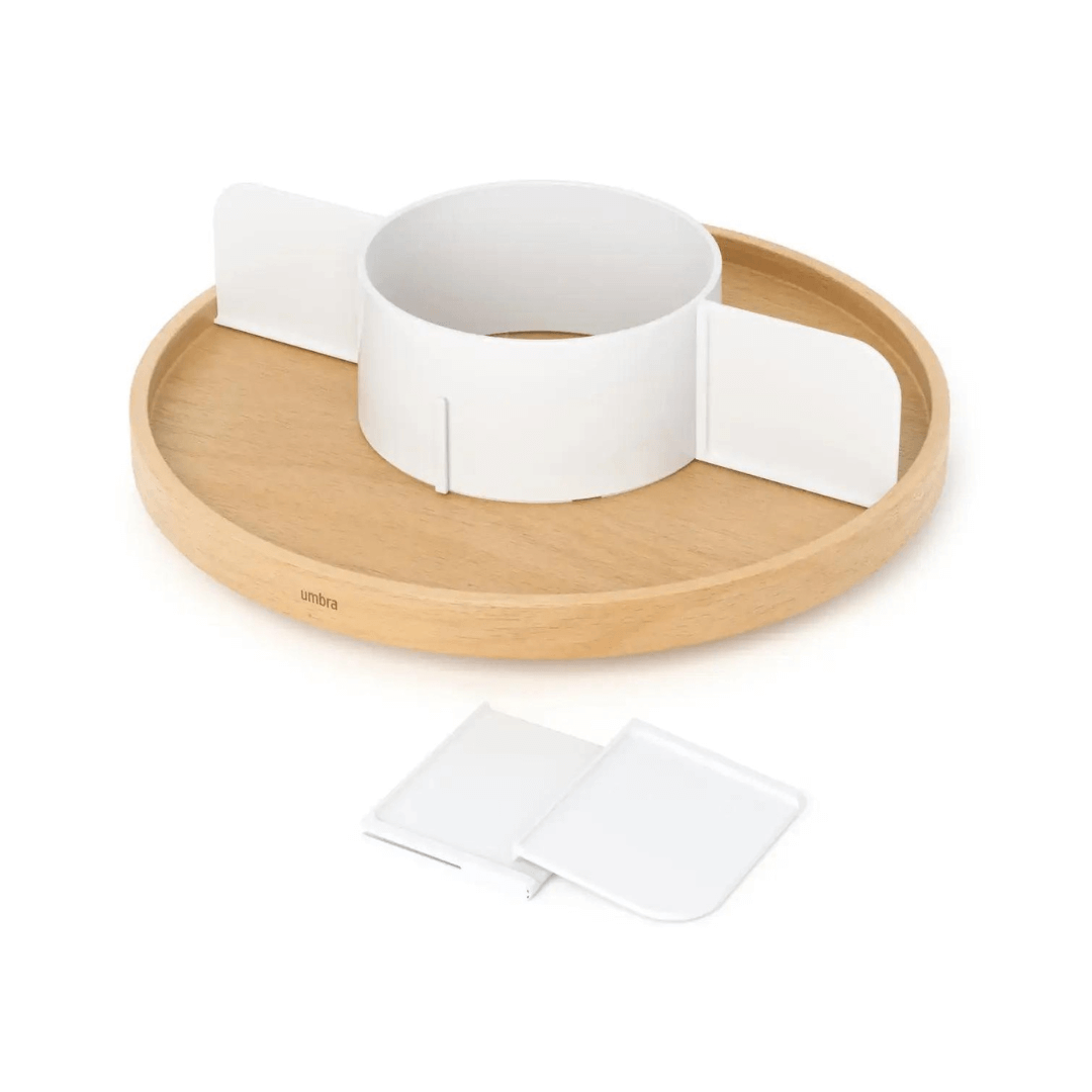 Organizador Giratório Bellwood em Madeira 30cm - Ela Decora