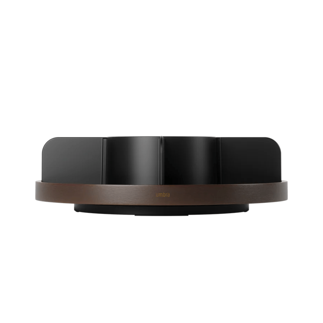 Organizador Giratório Bellwood em Madeira Preta 30cm - Ela Decora