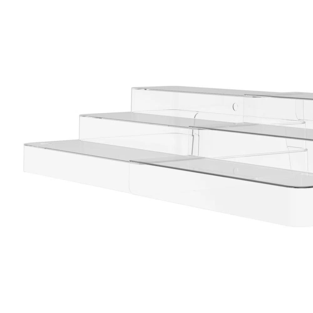 Organizador Multinivel Extensivel Clear Transparente 25cm x 29 - 54cm x 10,3cm - Ela Decora