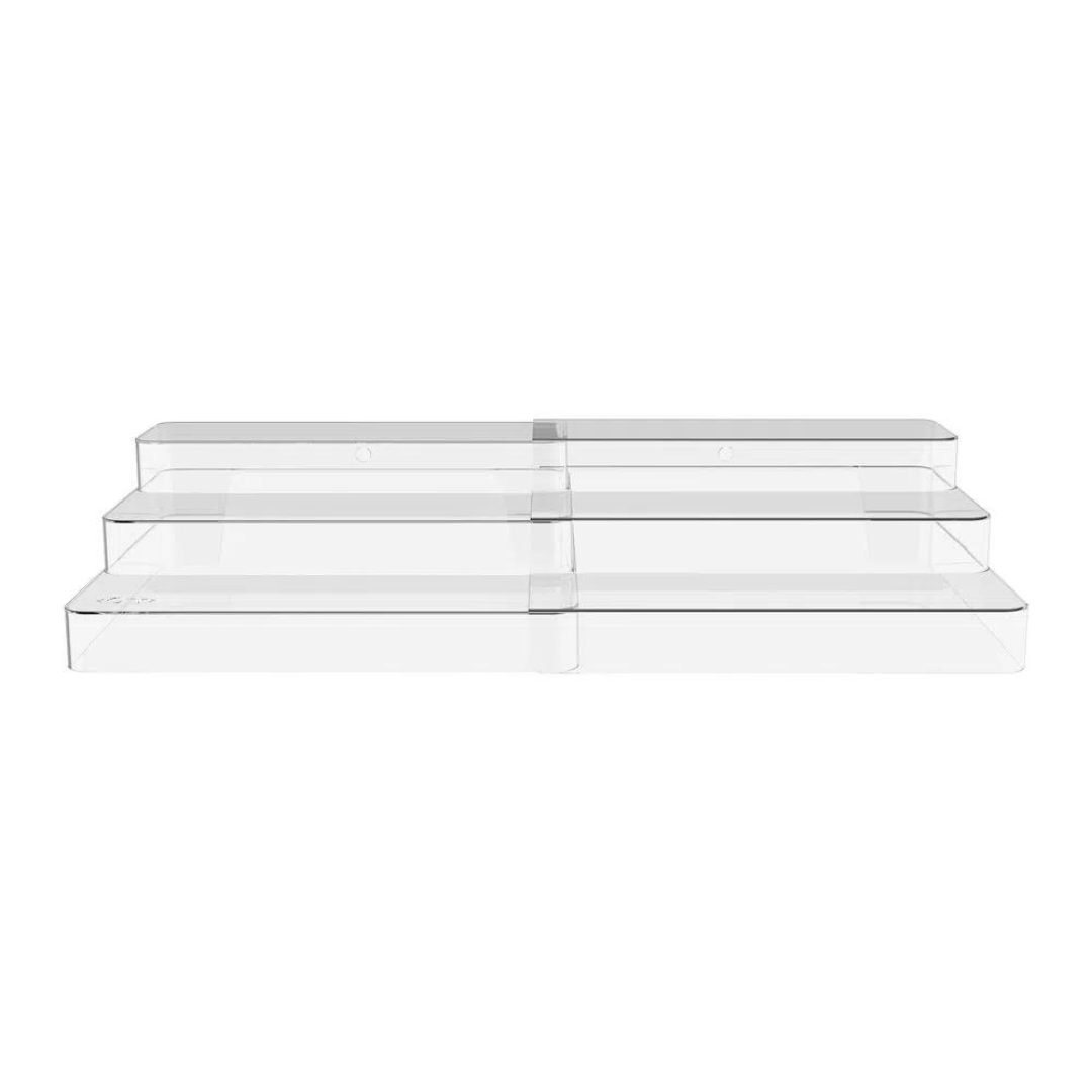 Organizador Multinivel Extensivel Clear Transparente 25cm x 29 - 54cm x 10,3cm - Ela Decora